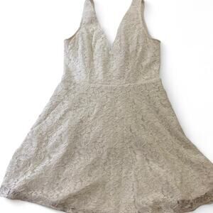 Lulus white lace a line mini dress